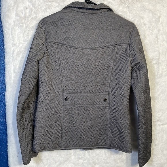 Kenneth Cole New York Grey Quilted Womens Casual Career Small Silver Jacket Coat - Picture 2 of 9